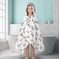 thumbnail image 6 of Cow and Heart White Pattern Hooded Bath Towel Wrap for Teens Ages 3 To 12, Soft Lightweight Quick Dry Microfiber Bath Beach Pool, 60"x35", 6 of 6
