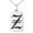 Silver, variant on Stainless Steel Letter Z Initial Old English Monogram Engraved Small Rectangle Dog Tag Charm Pendant Necklace