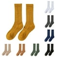 thumbnail image 2 of Compression Socks, Fashionable And Minimalist Stockings Solid Colors New Couple Style Warm Indoor And Outdoor Comfortable Socks For Autumn And Winter, Socks(Coffee,One Size), 2 of 4