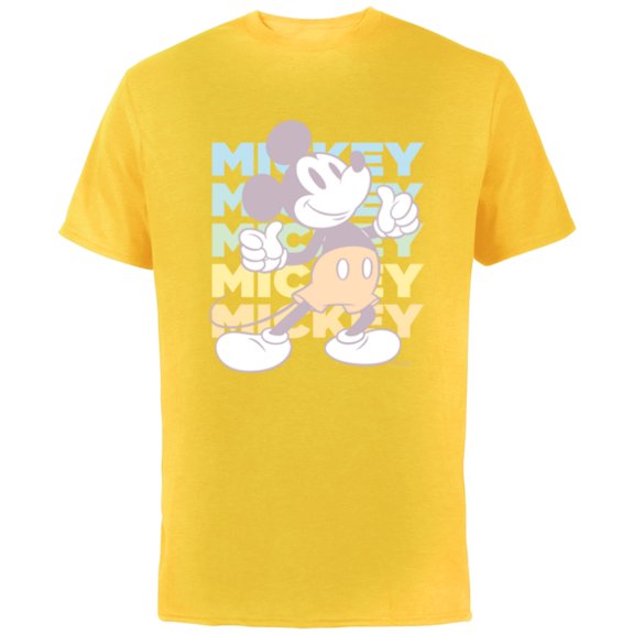 Disney Mickey Mouse Vintage Classics Thumbs-Up Retro Fade - Short Sleeve Cotton T-Shirt for Adults - Customized-Yellow