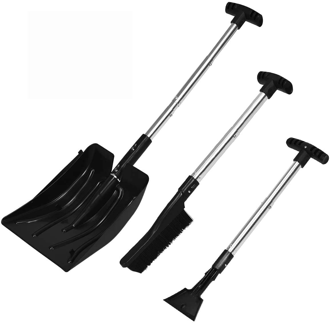 Pelle à Neige Rétractable 3 En 1 - 112 Cm - Pour Voiture, Jardin, Trottoir - Avec Brosse Et Grattoir