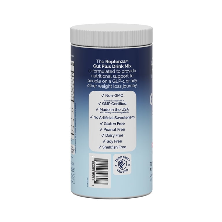 Replenza GLP-1 Support, Gut Plus, Supports Muscle Recovery, Digestive  Health, Mixed Berry, 15 Servings