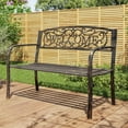 thumbnail image 5 of Belleze 50" Blossoming Garden Decorative Patio Park Bench, Bronze, 5 of 7