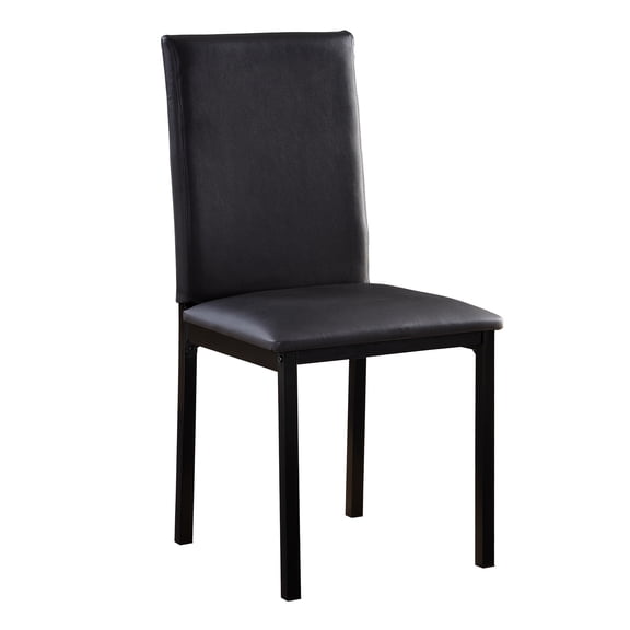 Set of 4 Black Faux Leather Dining Chairs with Metal Frame for Kitchen and Dining Room
