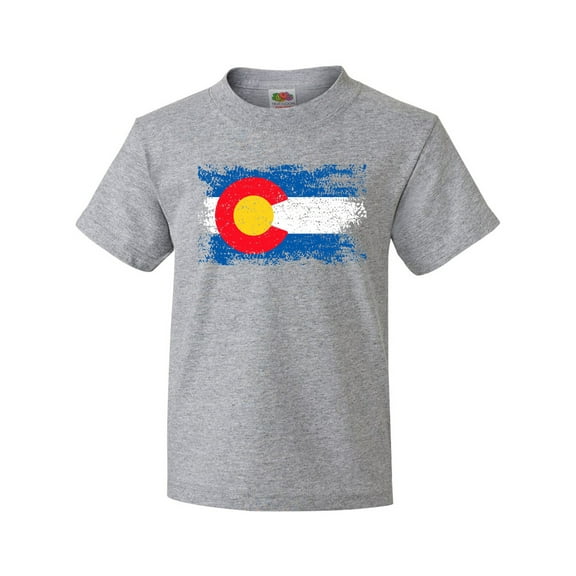 Inktastic Colorado Flag Distressed Look Youth T-Shirt