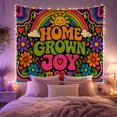 thumbnail image 2 of Smiling Sun with Flowers and Rainbow Cheerful Psychedelic for Boho Decor Lovers Groovy Wall Art Housewarming Gift Tapestry Wall Hanging for Bedroom and Dorm, 2 of 7