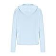 thumbnail image 4 of BiZtdJrK Woman Sun Protection Hoodie Jacket Lightweight Sun Blocking Coat with Pocket Workout Yoga Long Sleeve Thumb Holes Hiking Sun Shirts Light Blue M, 4 of 6