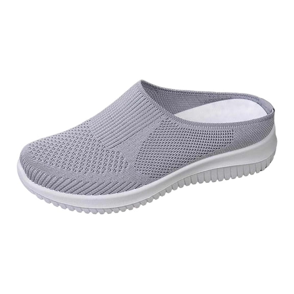 ibiyuan Orthopedic Walking Shoes for Women Adjustable Upper Walking Shoes Women Knit Upper Embroidery Non- Sole Casual Sneakers for Women Soft Hands-Free Platform Mary Janes Soft Shoes