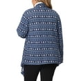 thumbnail image 3 of Agnes Orinda Women's Plus Size Spring Fall Winter Outerwear Asymmetrical Knitwear Sweater Cardigan 3X Navy Blue, 3 of 6