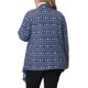 thumbnail image 3 of Agnes Orinda Ropa de abrigo para mujer de tallas grandes, primavera, otoño, invierno, suéter de punto asimétrico, cárdigan 3X azul marino, 3 of 6