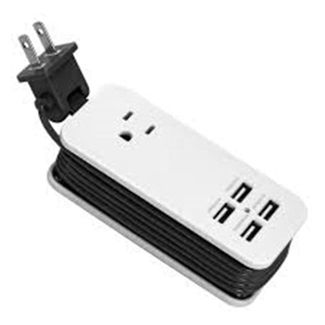 4-Port Usb And Single Ac Outlet Charging Station 