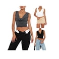 thumbnail image 7 of KelaJuan Womenacute;s Summer Mini Skinny Vest Solid Color Sleeveless Backless Deep V Neck Crop Tops, 7 of 7