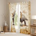 thumbnail image 3 of Homewish Vintage Dinosaur Sketch Blackout Curtains Set of 2 (52x84 Each),Jungle Animals Curtain,Brown, 3 of 6