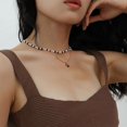 thumbnail image 2 of Black Agate Clavicle Chain Female Titanium Steel Ornament, 2 of 2