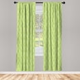 thumbnail image 3 of Ambesonne Leaves Curtains, Green Curvy Twigs Botany, Pair of 28"x84", Pale Green White, 3 of 5
