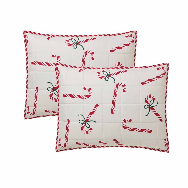 Hallmark Multi Candy Canes 3-Piece Adult Holiday Quilt Set, Full  display picture 1