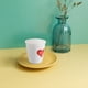 thumbnail image 5 of Taza de porcelana sin asa, vaso de cerámica reutilizable con estampado de corazón rojo para San Valentín, bodas, aniversarios o fiestas, 200 ml, 5 of 7