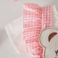 thumbnail image 5 of CAUYDY Infant Baby Girl Summer Clothes 6 9 12 18 24 Months Toddler Outfits Cute Print Short Sleeve Romper & Pretty Overall Dress & Bow Headband 3 Piece Set (Sizes 9-12 Months,F2-Pink), 5 of 9