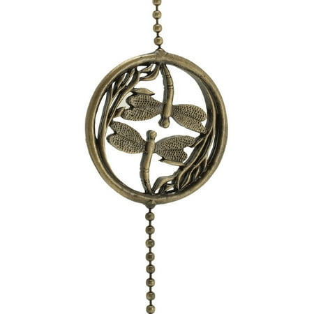 

Double Dragonfly Fan Pull Antique Brass 3 h