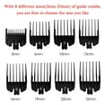 thumbnail image 2 of 8 Sizes Professional Cutting Guide Comb Set Black Limit Comb Set for Electric Hair Trimmer Shaver Hairdressing Tool Replacement for Wahl Electric Hair Clipper, 2 of 8