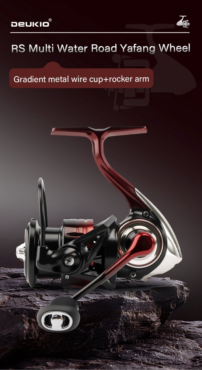 DEUKIO 2025 Spinning Reel 5.2:1 Gear Ratio 18LB Max Drag Power CNC Metal Spool Handle Fishing Reel for Freshwater Saltwater