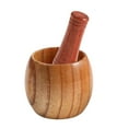 thumbnail image 2 of Picadora de ajo manual de boca ancha, mortero y maja de madera multiusos para jengibre S, 2 of 9