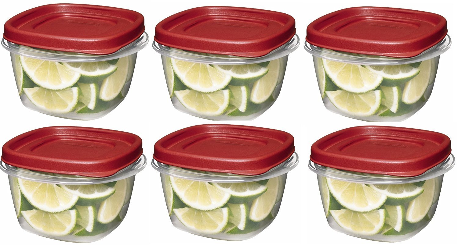 7J60 Easy Find Lid Square 2Cup Food Storage (Pack of 6 Containers)
