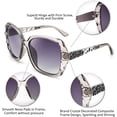 thumbnail image 2 of FEISEDY Polarized Women Square Sunglasses Sparkling Composite Shiny Frame B2289, 2 of 6