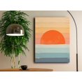 thumbnail image 2 of Boho Sun Wall Art, Framed Canvas Wall Art Rainbow Sun Rising on the Horizon Geometric Nature Illustrations Line Art Wall, Mid-Century Modern Prints Boho Wall Decor for Living Room, Bedroom, Bathroom,, 2 of 6