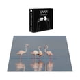 thumbnail image 3 of Ambesonne Flamingo Jigsaw Puzzle Durable Cardboard, Wild Birds in Water Scene, 1000 pcs, Blue Grey Blush Salmon, 3 of 5