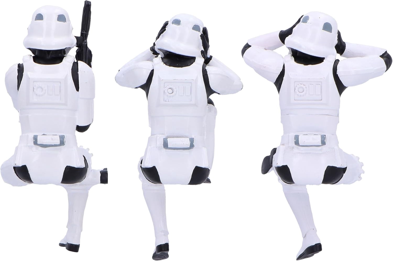 Nemesis Now Three Wise Sitting Stormtrooper Figurines 11cm, Resin, White, Official Original Sto