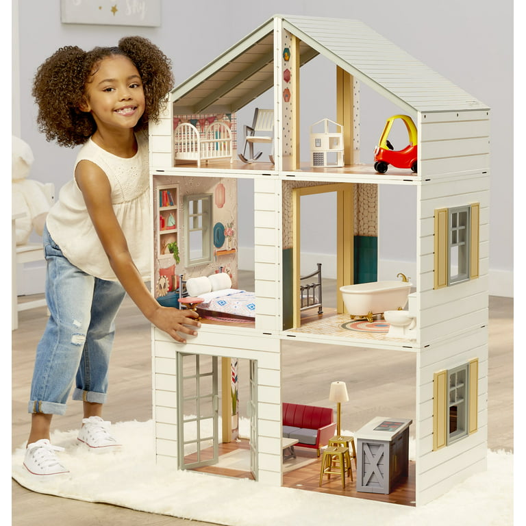 Little Tikes Real Wood Stack 'N Style Dollhouse with 14 Accessories 