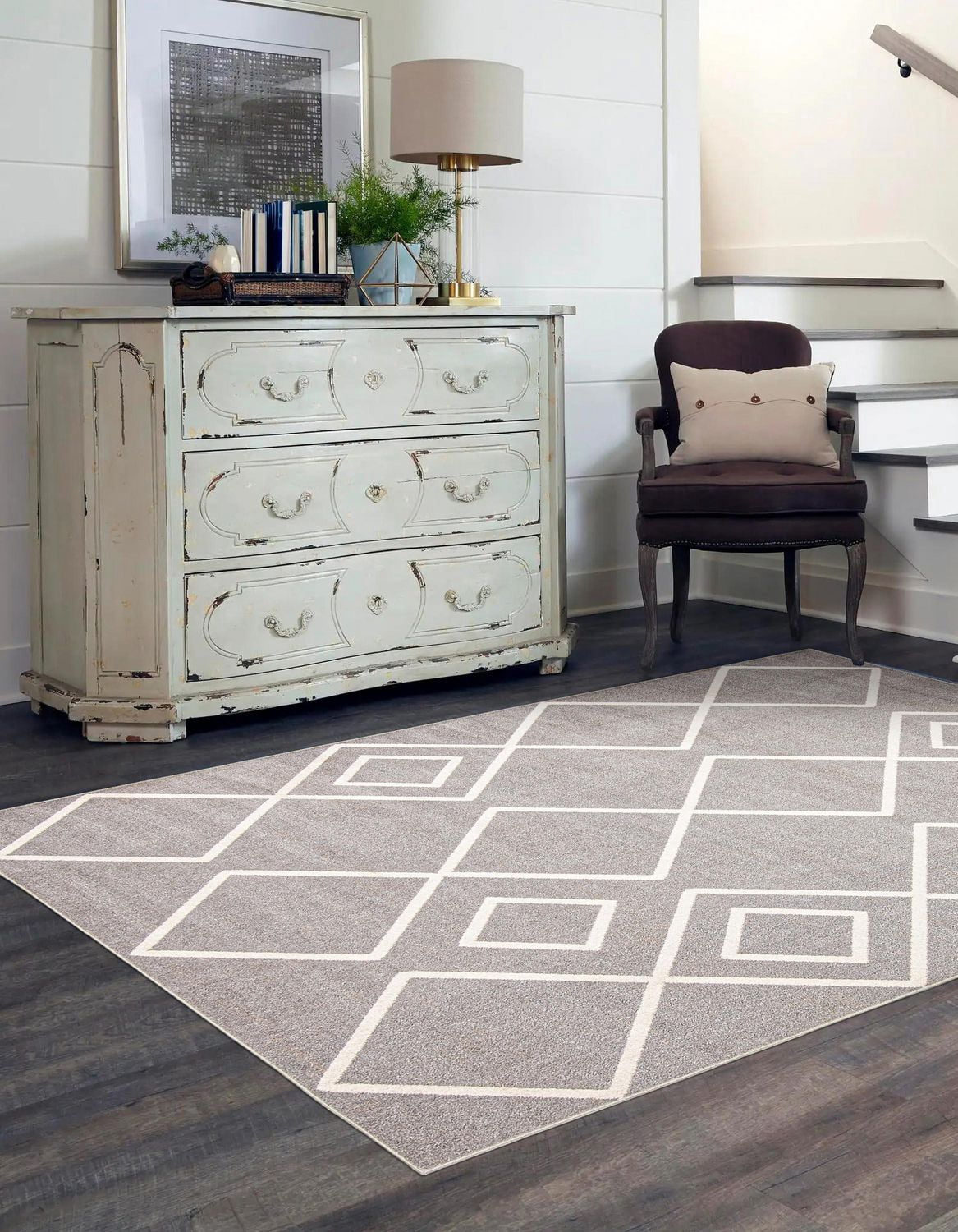 ECARPET Washable Geometric Area Rug & Runner for Living Room, Bedroom, Kitchen, Hallway