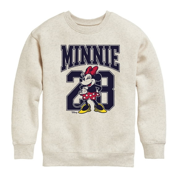 Disney - Minnie Mouse - Athletic Teammate 28 - Youth Crewneck Fleece Sweatshirt