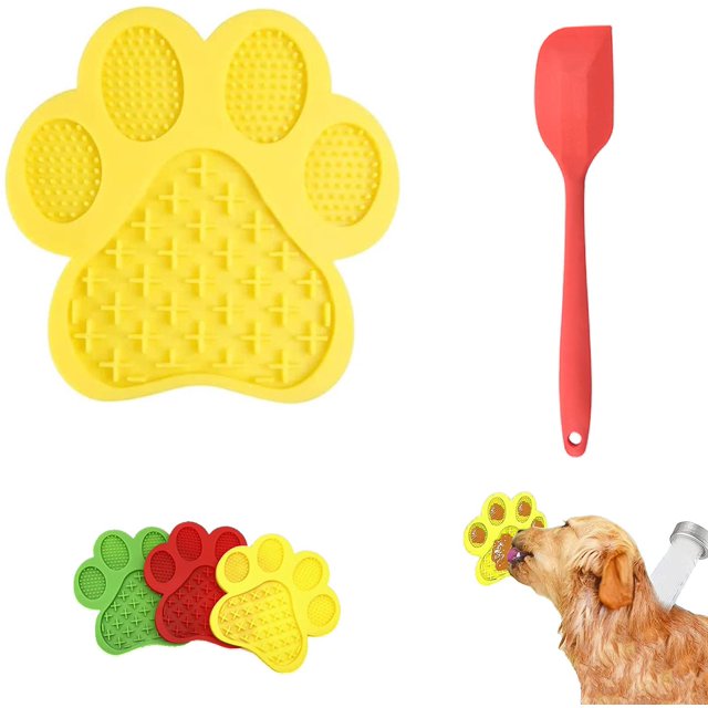 Almohadilla para lamer perros con ventosa para bañar a perros, almohadilla para lamer con mantequilla de maní y alivio de la ansiedad para perros, almohadilla para lamer perros con espátula