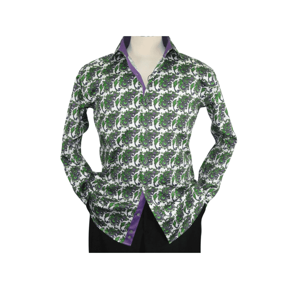 Men Shirt J.Valintin Turkey-Usa 100% Egyptian Cotton Axxess Style A113-12 Green