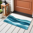 thumbnail image 4 of Teal Blue 2x3 Area Rugs for Living Room, Water Ripple Abstract Gradient Coean Waves Non Slip Floor Mat Washable Low-Profile Indoor Carpet for Bedroom, Dining Room, Bathroom, 4 of 9