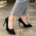 thumbnail image 3 of Oyedens Black Women's Stiletto Pump Shoes Suede Pointed Toe High Heels Dress Shoes for Women Wedding, 3 of 5