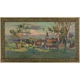 thumbnail image 2 of Paul Léon Felix Schmitt 18x12 Black Ornate Wood Framed Double Matted Museum Art Print Titled - Village with a Church (1902), 2 of 5