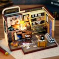 thumbnail image 3 of Wooden Doll House Mini DIY Kit For Making Room Toys Home 3D Puzzle Building Assembly Model With LED Toy For Kids Gifts DollHouse K-059-A no cover, 3 of 6
