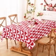 thumbnail image 4 of Valentine''s Day Tablecloth Rectangle 60x102 Inch, Pink Gingham Tablecloth, Love Hearts Table Cloth, Waterproof Table Cover for Valentine''s Day Party Kitchen Dining Room Holiday Decor, Pink, 4 of 6