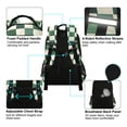 thumbnail image 4 of FORMRS Kids School Backpack Elementary Student Unisex Travel Bookbag with Reflective Stripes, Green and White Plaid Pattern, 4 of 7