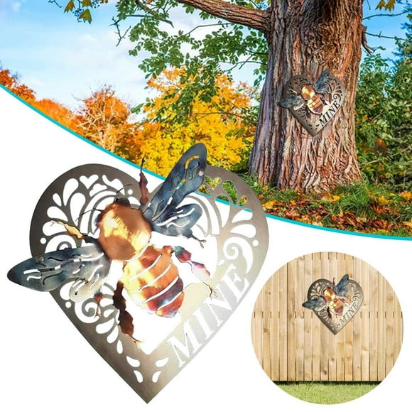 ⚡ Big Sale ! KEEPERS OF THE BEES METAL ART Courtyard Colorful Bees The Metal Wall Art Color Guardians Of Bee Home Decor