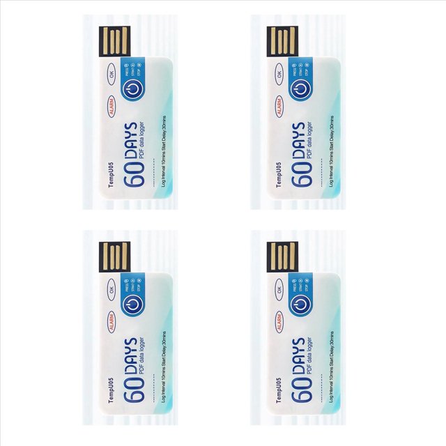 4X TempU05 Registrador de Datos de Temperatura 60 Días Analizador de Temperatura Desechable PDF USB