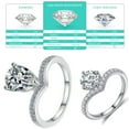 thumbnail image 3 of Moissanite Engagement Rings 1.0/2.0cttw D Color VVS1 925 Sterling Silver Crown Wedding Rings Mask Promise Ring Wedding Band Eternity Rings for Women with Certificate, 3 of 18