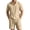 Khaki, variant on Uwinwear Men's Linen Casual 2 Piece Outfit Mock Neck Short Sleeve Shirt and Side Button Shorts Set Casual 2 Piece Summer Outfit,White,M