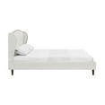thumbnail image 4 of Rustic Manor Eloisa Linen Upholstered Platform Bed Queen Size, Cream White, 4 of 8