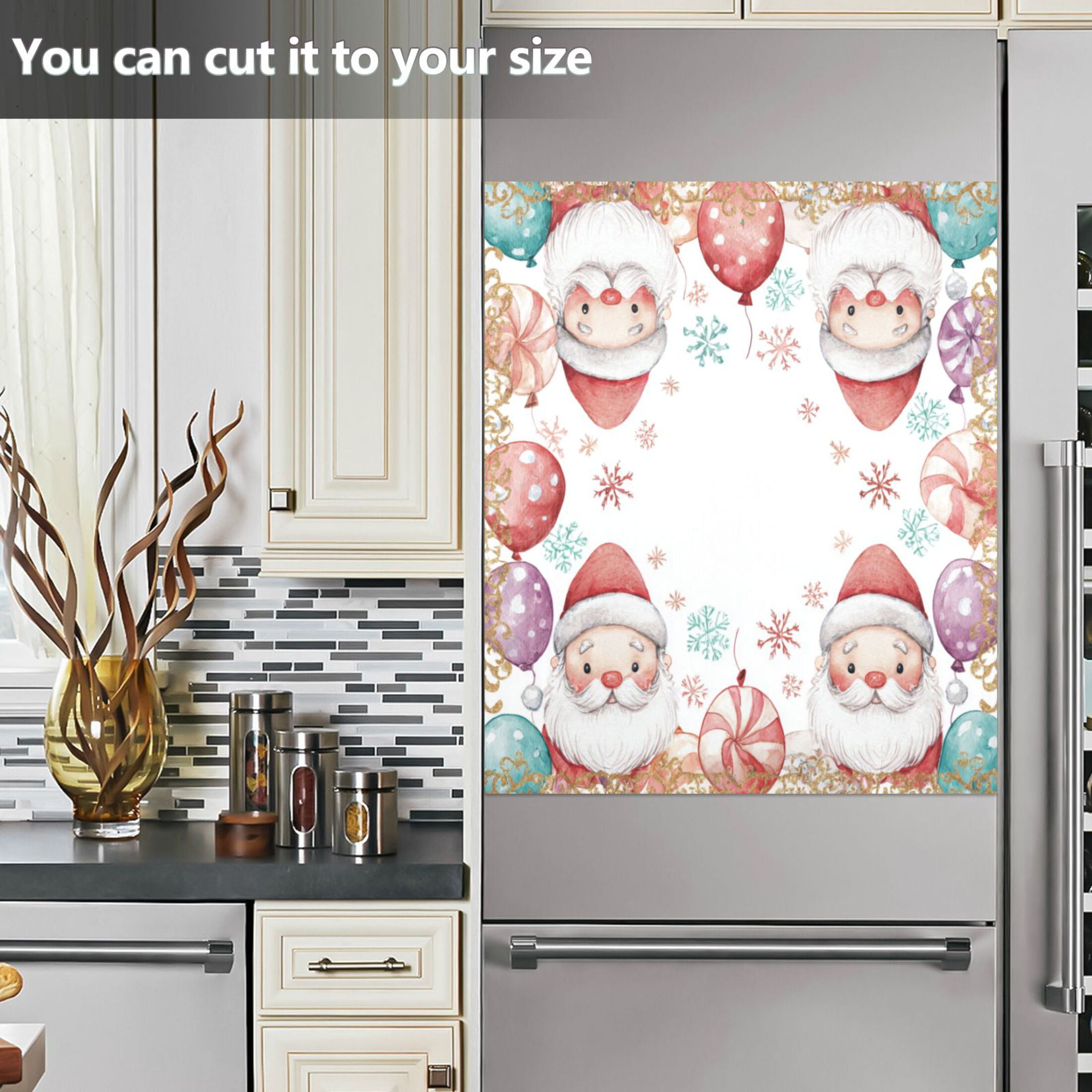 Dishwasher Magnetic Refrigerator Magnet Cover Sticker Home Decorative 23"x26" Christmas Paper Cutting Pattern