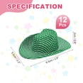 thumbnail image 2 of Sombreros de vaquero mini Uxcell, 12 piezas de sombreros vaqueros en miniatura para manualidades, decoración de fiestas, estilo con puntos brillantes, verde, 2 of 5
