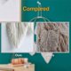 thumbnail image 4 of Colgante de pared, tejido Boho Chic decoración de pared algodón hoja pluma dormitorio decoración gran decoración de arte de pared, decoraciones bohemias para el hogar acento de pared, 4 of 8